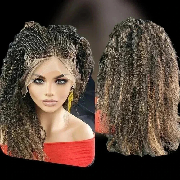 Handmade BraidedLace Wigs for Working Women -Versatile, Lightweight, NWT Ombre - Picture 3 of 15